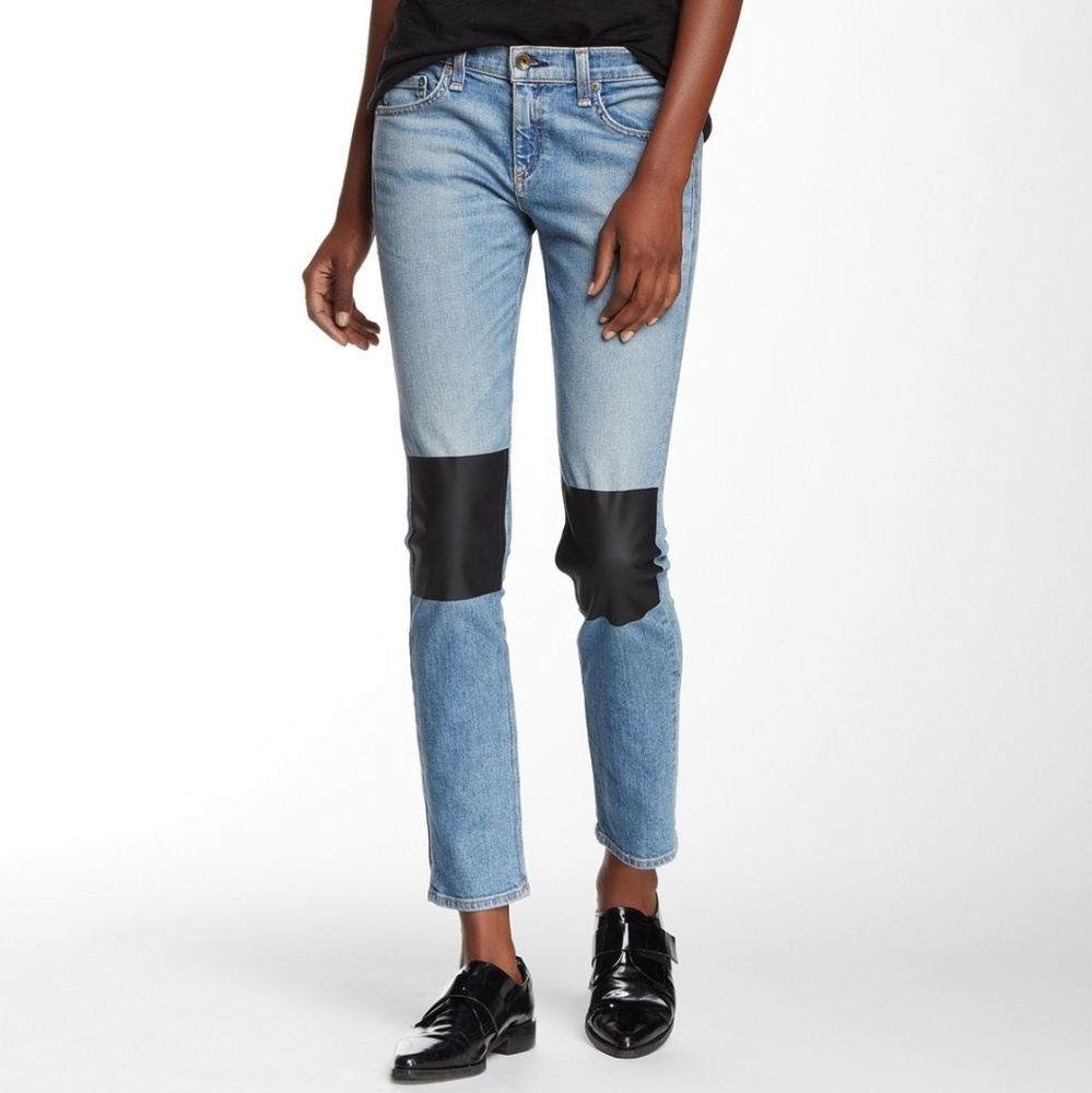 Rag & Bone Tomboy Solid Patch Jean's Size 23 - image 1